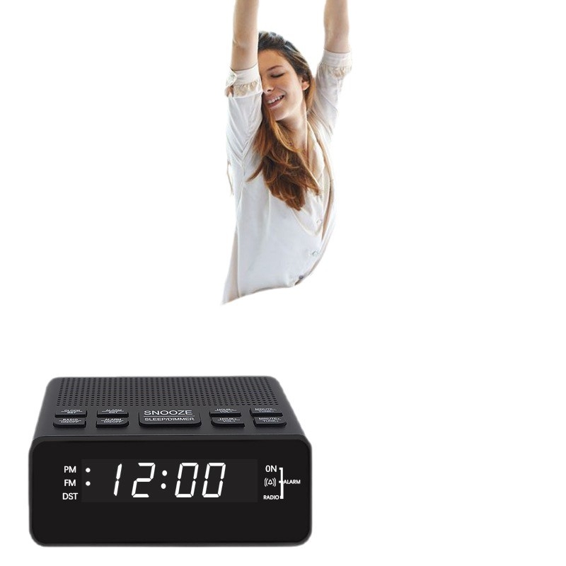 LED budilica-radio, stolni, s digitalnim zaslonom, dvostruki alarm AM/FM