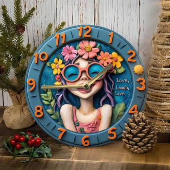 11-inčni kružni zidni sat s plastičnim okvirom, 3D digitalni zaslon, model NE-370