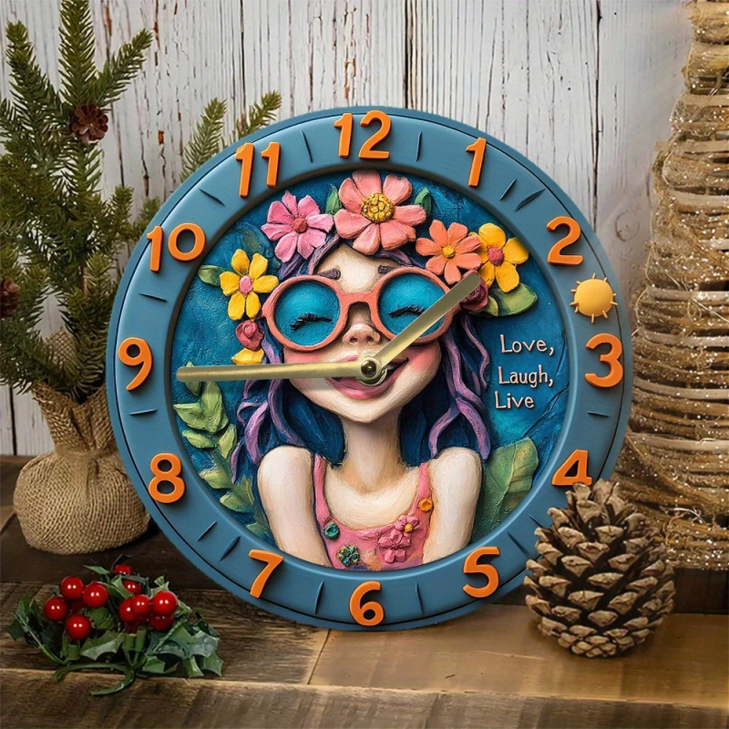 11-inčni kružni zidni sat s plastičnim okvirom, 3D digitalni zaslon, model NE-370