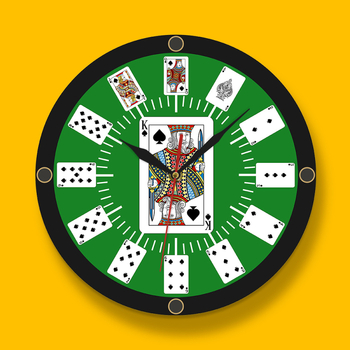 Moderne zidni sat s motivom poker karti, baterijski kvarcni mehanizam, minimalistički dizajn, pogodan za dnevni boravak, spavaću sobu i ured.