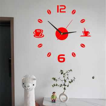 Digitalni zidni sat s temom kave za dnevni boravak — akrilni umjetnički sat, DIY zidna dekoracija
