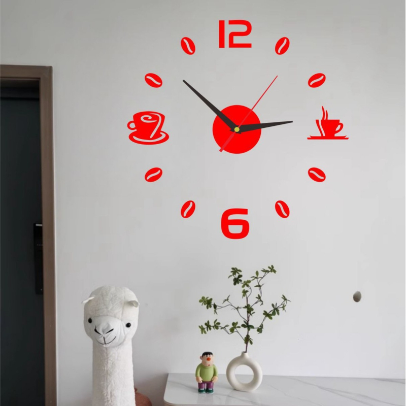 Digitalni zidni sat s temom kave za dnevni boravak — akrilni umjetnički sat, DIY zidna dekoracija