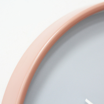 Metalni zidni sat, 12 inča (30 cm), minimalistički modern dizajn, tih rad, sivo-ružičasta boja, korejsko-europsko-japanski stil