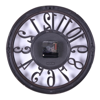 Ceas de perete rotund, 12 inch, în stil european, cu model decupat din lemn, potrivit pentru living, dormitor și birou