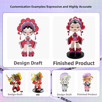 Figurine personalizate în stil desen animat, în cutie misterioasă, decor de birou din rășină-PVC, design mascote corporativă