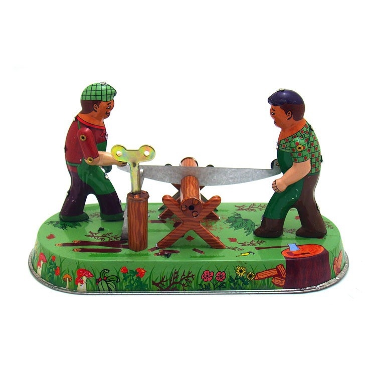 MS394 Retro cinková figura drvoseče – personalizirani ukras i rekvizit za fotografiranje