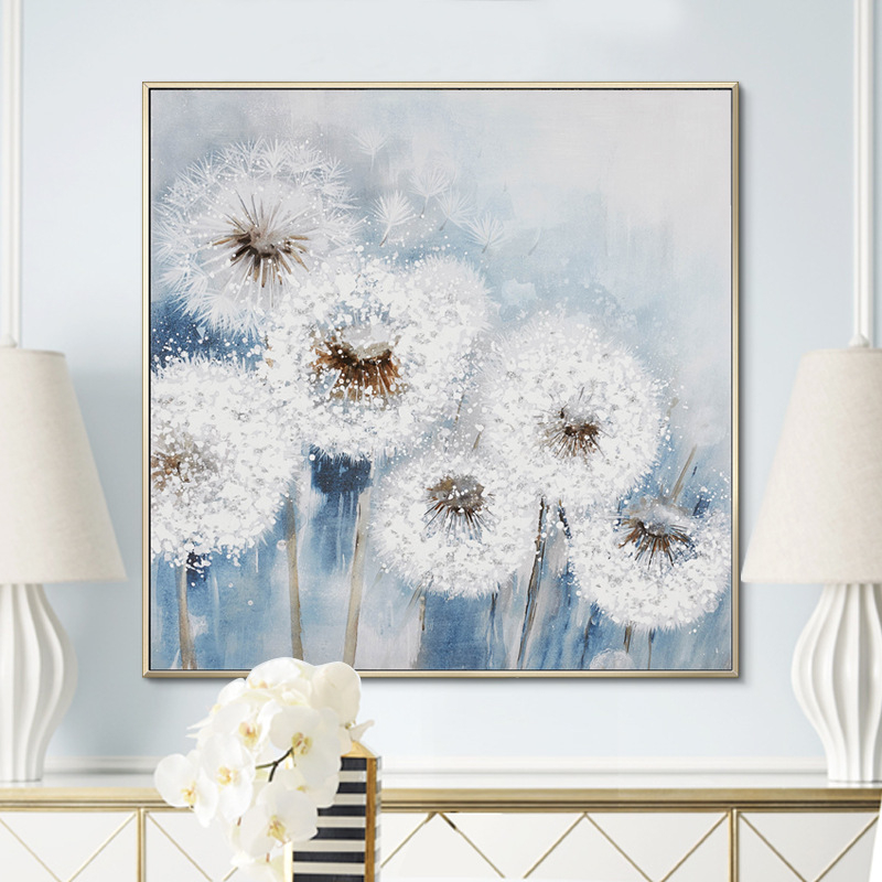 5D dijamantna slika - puni dijamanti, ručno izrađena Dandelion Cross Stitch za blagovaonu, spavaću sobu i radnu sobu - moderni minimalistički stil