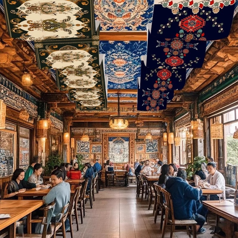 Etnička Guizhou platna za stropnu dekoraciju — prilagodljiva tapiserija za restorane i hostele