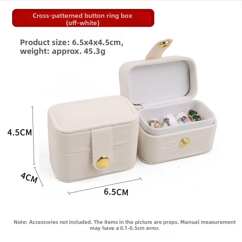 Mini prenosna kutija za nakit, kompaktna kutija za skladištenje nakita, mala kutija za prstene, PU koža, elegantan dizajn