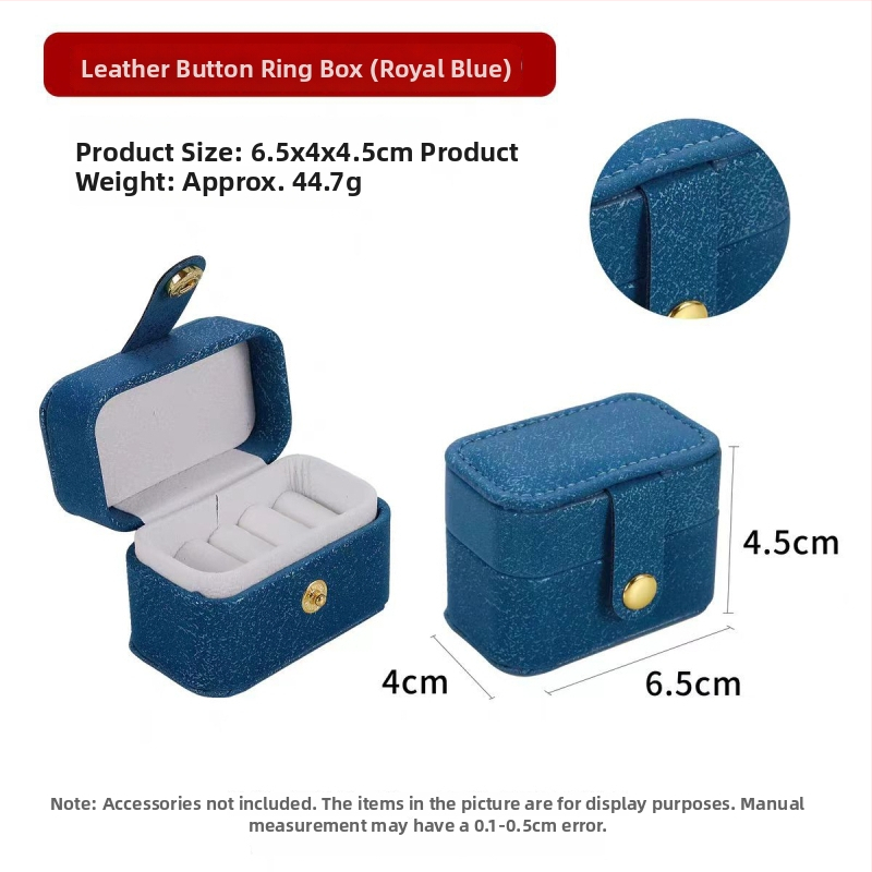 Mini prenosna kutija za nakit, kompaktna kutija za skladištenje nakita, mala kutija za prstene, PU koža, elegantan dizajn