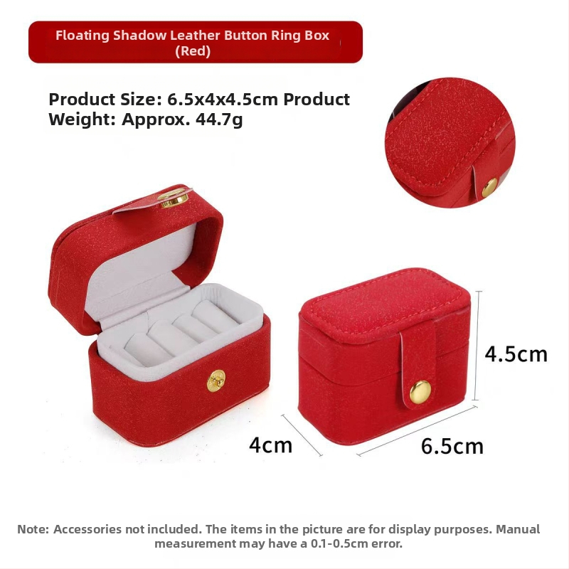 Mini prenosna kutija za nakit, kompaktna kutija za skladištenje nakita, mala kutija za prstene, PU koža, elegantan dizajn
