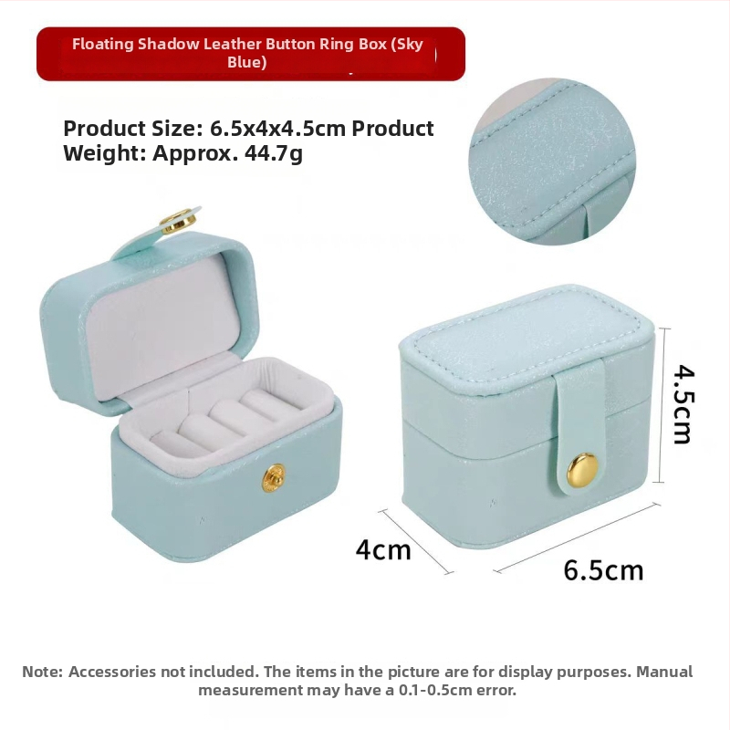 Mini prenosna kutija za nakit, kompaktna kutija za skladištenje nakita, mala kutija za prstene, PU koža, elegantan dizajn