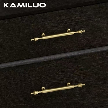 Zlatna mesingana ručka za ormar i ladicu, minimalistički dizajn, novi kineski stil