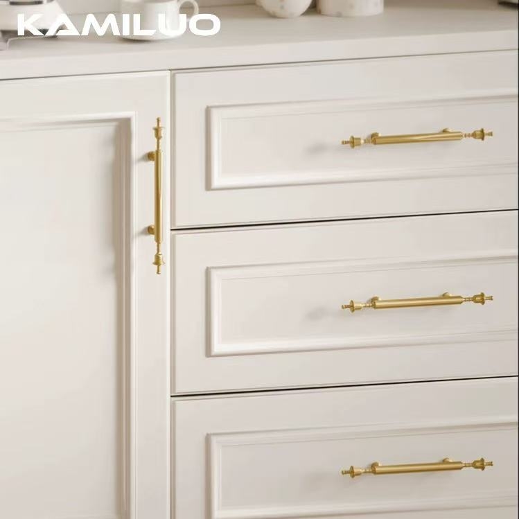 Zlatna mesingana ručka za ormar i ladicu, minimalistički dizajn, novi kineski stil