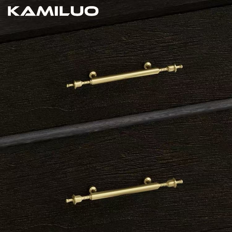 Zlatna mesingana ručka za ormar i ladicu, minimalistički dizajn, novi kineski stil