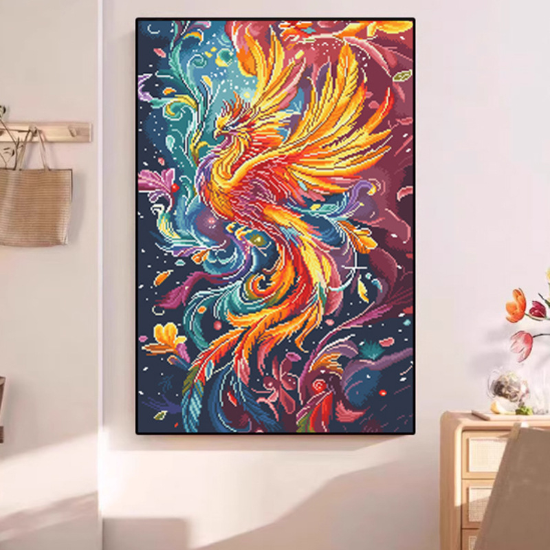 Set za križni bod za dnevni boravak: Feniks u letu, platno 11 ct, šivanje nitima