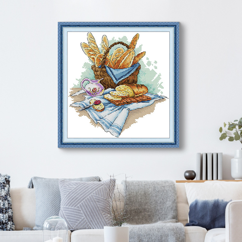 NKF Nova serija niti za cross-stitch – Doručak: kruh (hrana serije), DIY komplet za vez, pamuk 11CT