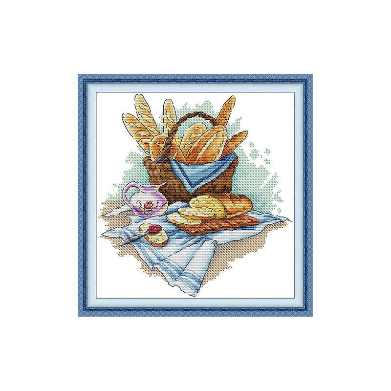 NKF Nova serija niti za cross-stitch – Doručak: kruh (hrana serije), DIY komplet za vez, pamuk 11CT
