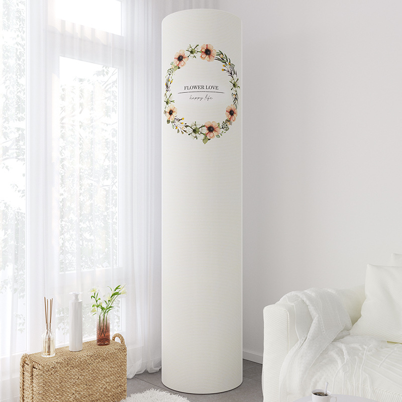 Nordijskog stila verticalni pokrov za klima uređaj, cilindričnog oblika, kružnog oblika, kompatibilan s Gree, Haier, Midea, za dnevni boravak – poliester