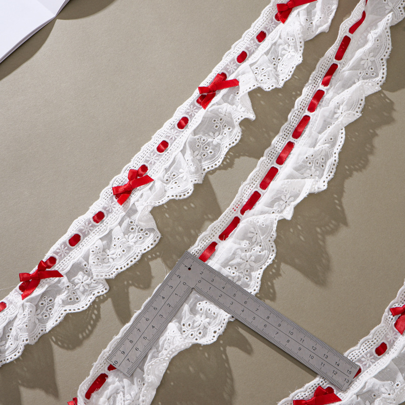 Mašna traka s čipkom za rub suknje i zavjesa, Francuski Lolita rub, plisirana čipka, dodaci za odjeću lutaka, DIY