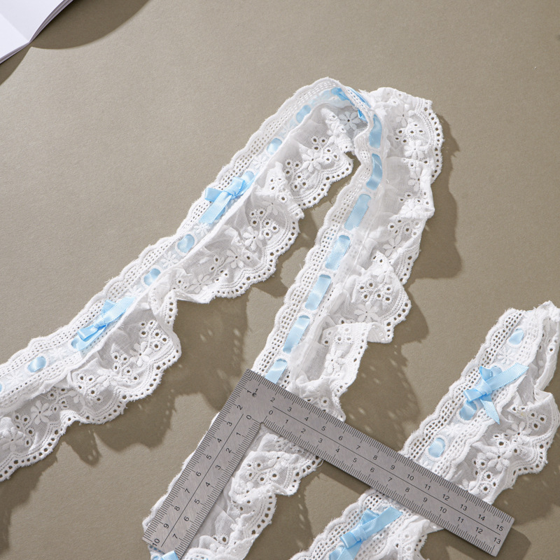 Mašna traka s čipkom za rub suknje i zavjesa, Francuski Lolita rub, plisirana čipka, dodaci za odjeću lutaka, DIY