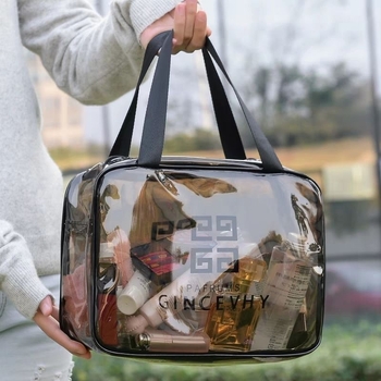 Kozmetička torba velikog kapaciteta, vodootporna PVC torba za šminku, putni organizator, prijenosno spremište za make-up, moderni minimalistički stil