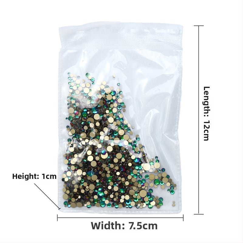 Farebné kruhové rhinestones na nechty, mix veľkostí, 1440 kusov, motív motýľa, Séria Princezná