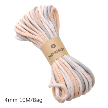 Sfoară din bumbac 4 mm, cord cu miez înfășurat pentru proiecte DIY, șnur țesut manual cu nuanțe gradient