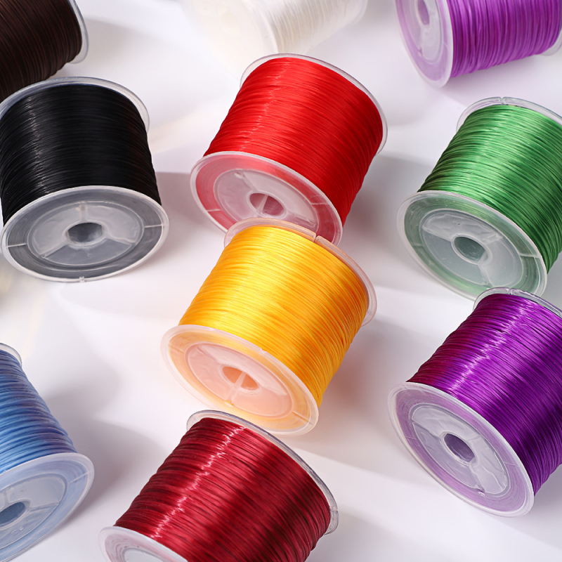 50 m ploski elastični Lycra konac, šarene kristalne perle za DIY narukvice