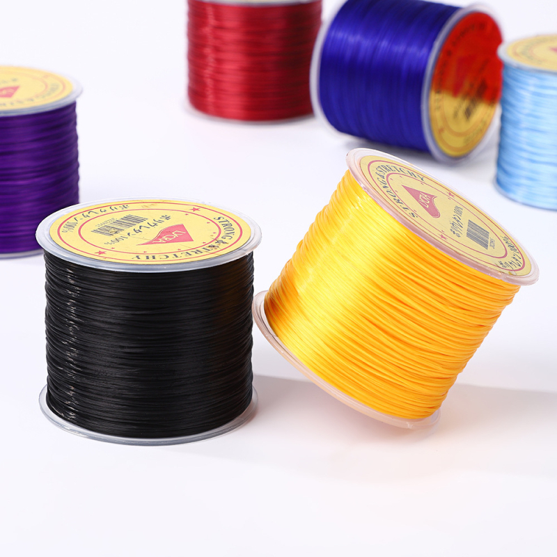 50 m ploski elastični Lycra konac, šarene kristalne perle za DIY narukvice