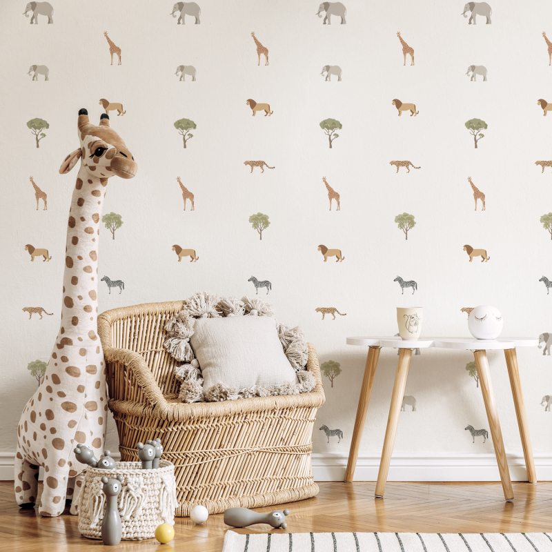 Funlife Ljubav u Bohemiji: Boho stil zidne naljepnice sa crtanim životinjama PA351