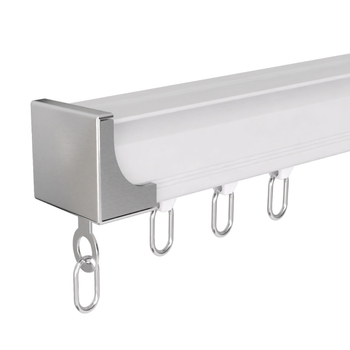 Set aluminijskih zavjesnih tračnica, dvostruka tračnica, tiho klizanje, montaža na strop