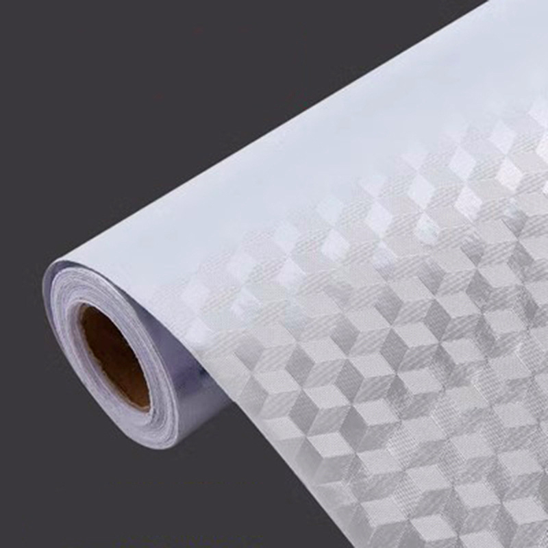 Naljepnica za zid od aluminijske folije za kuhinjske ormariće – otporna na masnoće i vlagu, vodootporna, samolijepljiva, minimalistički mrežasti dizajn, 1 kom.