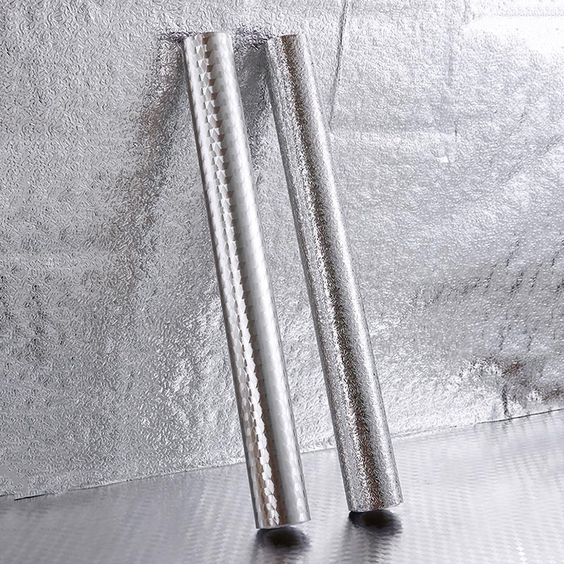 Naljepnica za zid od aluminijske folije za kuhinjske ormariće – otporna na masnoće i vlagu, vodootporna, samolijepljiva, minimalistički mrežasti dizajn, 1 kom.