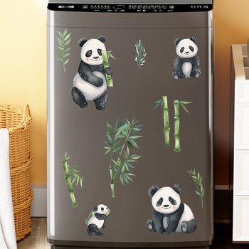 Set zidnih naljepnica Panda i bambus u akvarelnom stilu