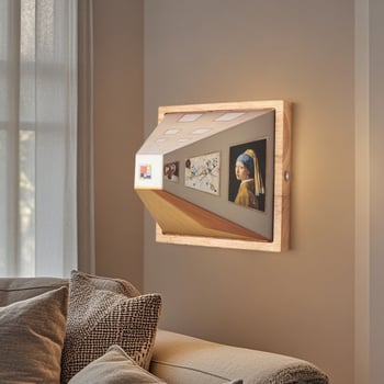 Prilagođena 3D iluzijska noćna lampica, drvena zidna lampa, bez bušenja, ambijentalno LED osvjetljenje