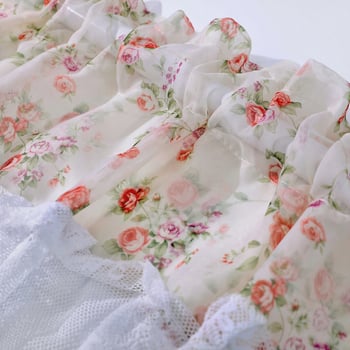 Čipkasta kratka zavjesa za kuhinju s floralnim uzorkom, američki country stil
