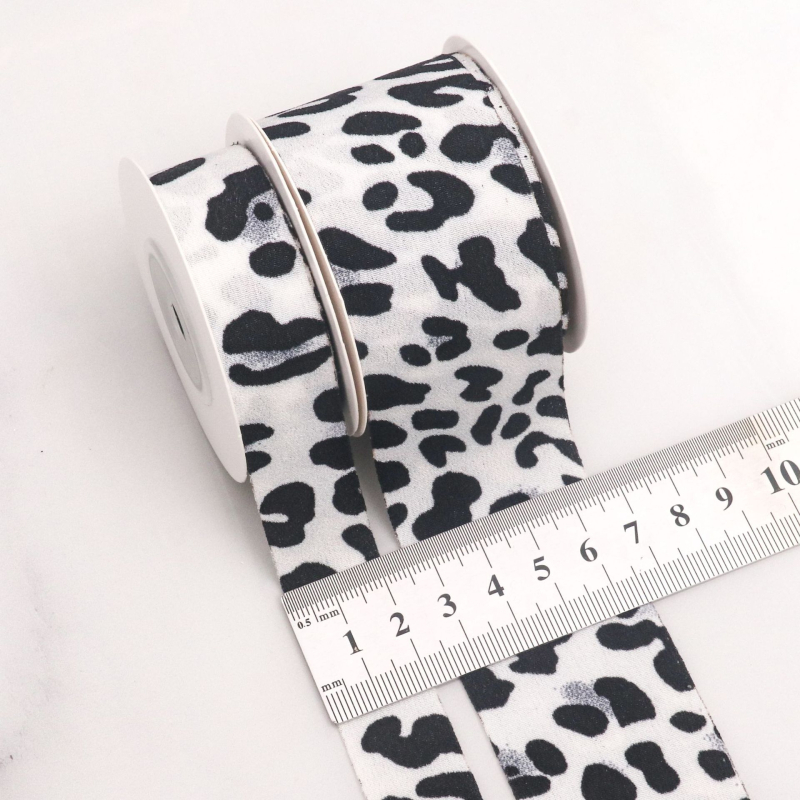 Dvostrano twill traka s uzorkom leoparda i mliječnim uzorkom — ručno izrađena mašna, traka za DIY projekte, pakiranje i dodaci za slamenu kapu