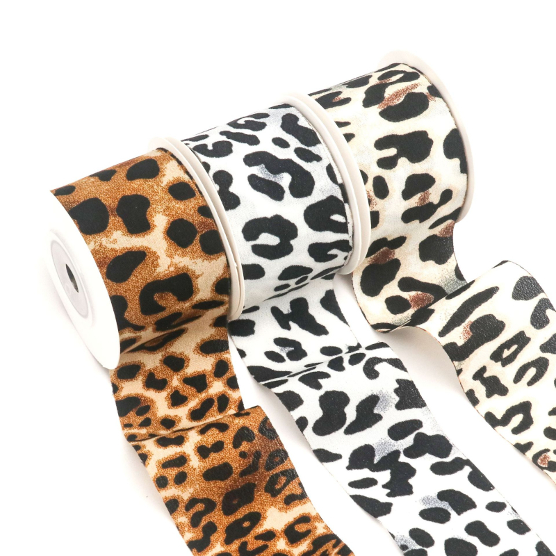 Dvostrano twill traka s uzorkom leoparda i mliječnim uzorkom — ručno izrađena mašna, traka za DIY projekte, pakiranje i dodaci za slamenu kapu