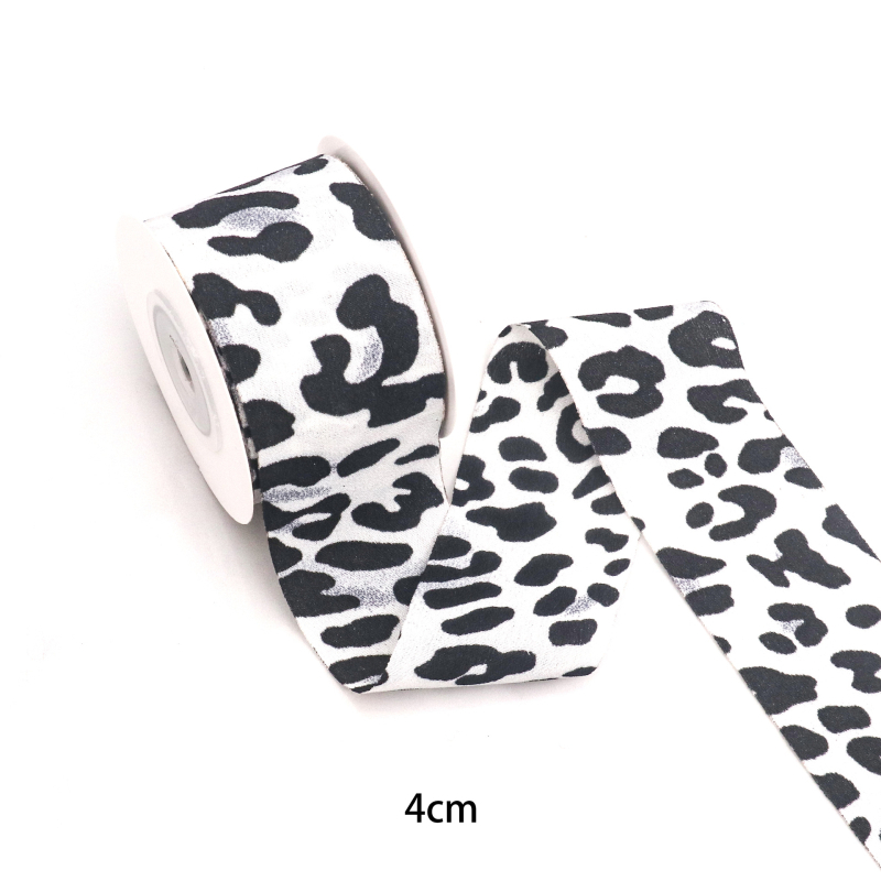 Dvostrano twill traka s uzorkom leoparda i mliječnim uzorkom — ručno izrađena mašna, traka za DIY projekte, pakiranje i dodaci za slamenu kapu