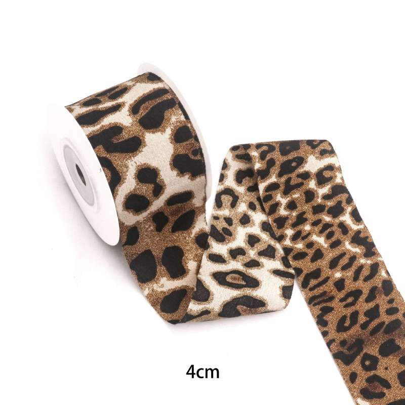 Dvostrano twill traka s uzorkom leoparda i mliječnim uzorkom — ručno izrađena mašna, traka za DIY projekte, pakiranje i dodaci za slamenu kapu