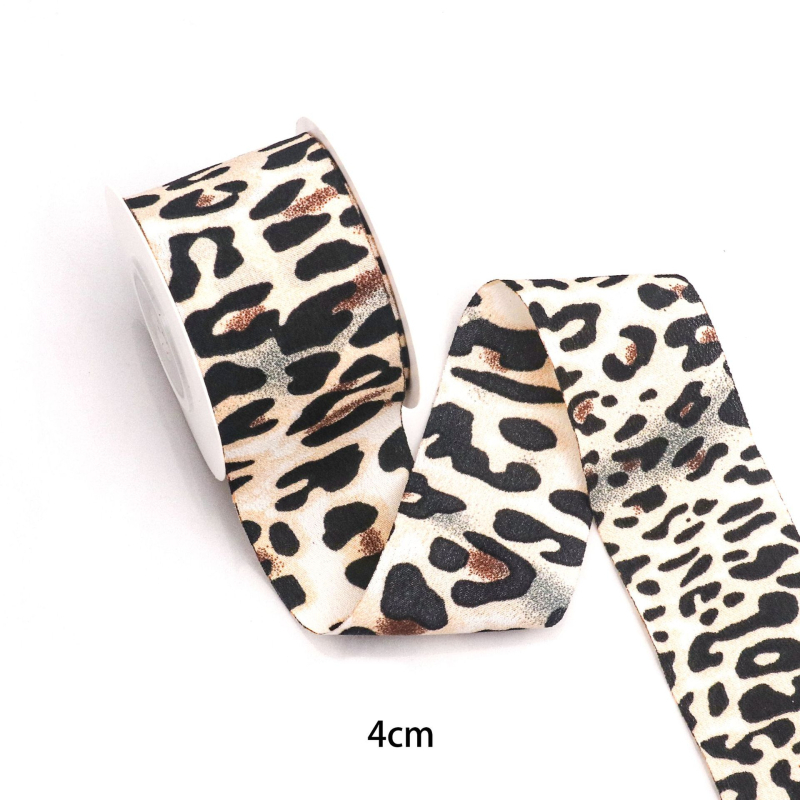 Dvostrano twill traka s uzorkom leoparda i mliječnim uzorkom — ručno izrađena mašna, traka za DIY projekte, pakiranje i dodaci za slamenu kapu