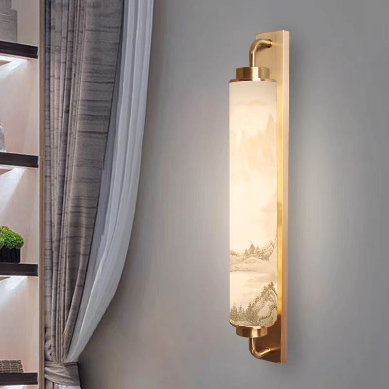 Nova zidna lampa u kineskom stilu od čitavog bakra, Zen inspirirana, za čajnu sobu, dnevni boravak, uz krevet i hodnik