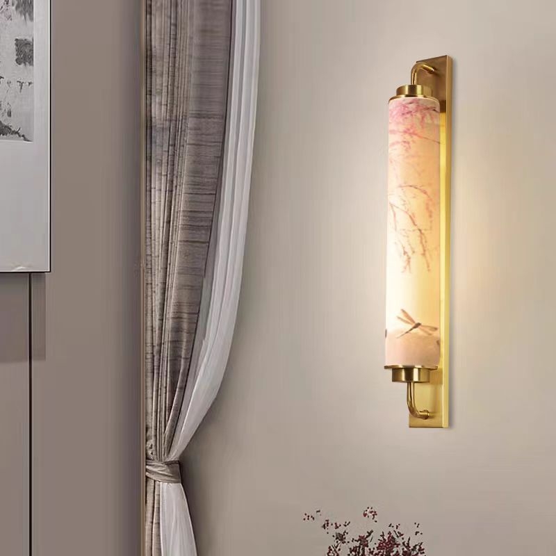 Nova zidna lampa u kineskom stilu od čitavog bakra, Zen inspirirana, za čajnu sobu, dnevni boravak, uz krevet i hodnik