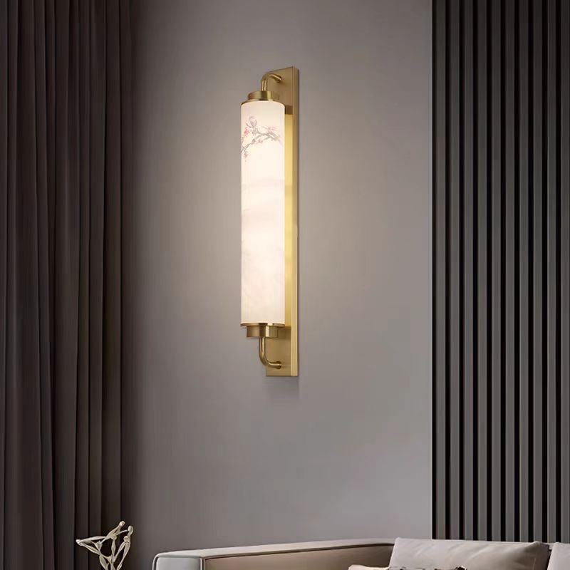 Nova zidna lampa u kineskom stilu od čitavog bakra, Zen inspirirana, za čajnu sobu, dnevni boravak, uz krevet i hodnik