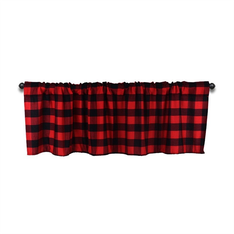 Zavjesa za vrata s uzorkom houndstooth za male prozore, sa blokirajućom trakom, pogodna za kuhinjske ormariće i prozore kamp kuće