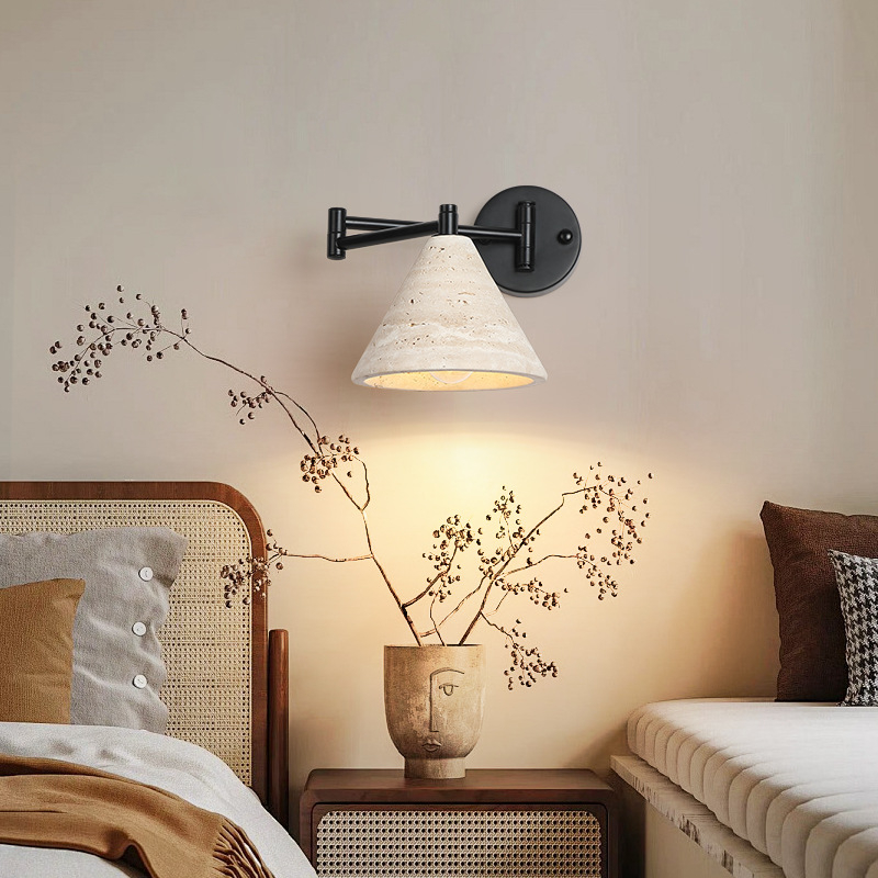 Stenska lampa s pomičnim ramenom u skandinavskom stilu, kineski retro dizajn, LED svjetiljka za čitanje za studij ili dnevni boravak