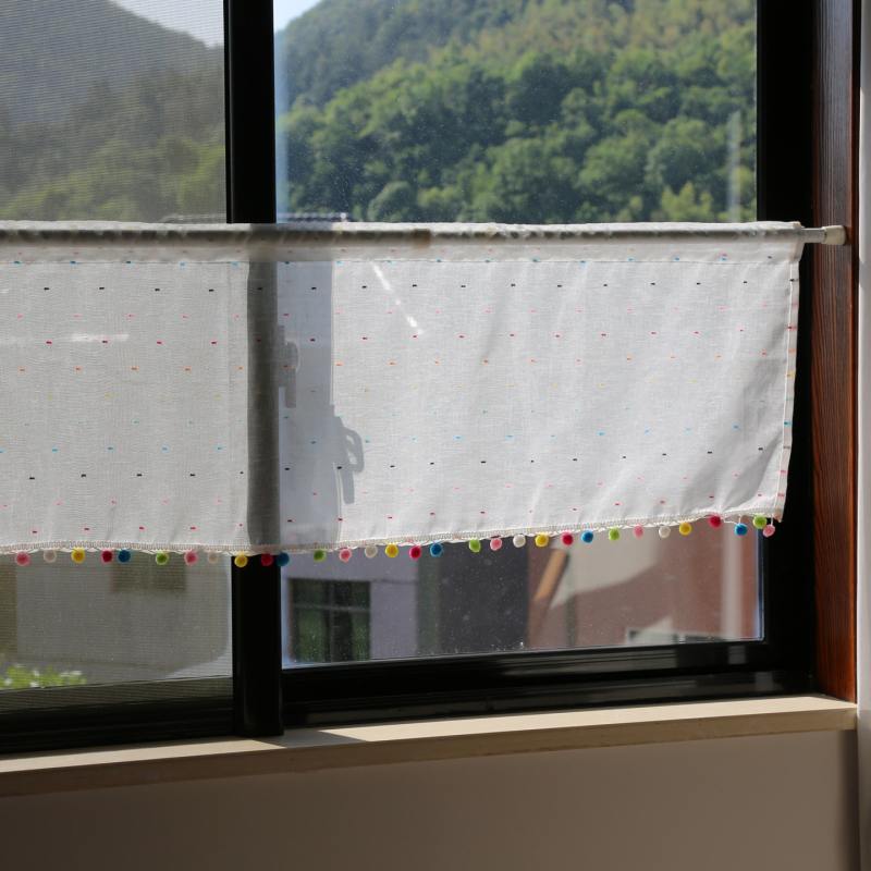 Francuski stil, svježa tekstilna poluzavjesa za kutni prozor i ormar, prozirna zavjesa za vrata i pregradni panel