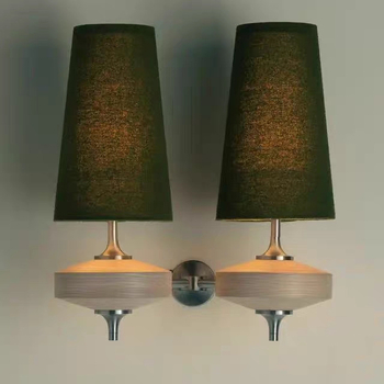 Stenska lampa za spavaću sobu u francuskom stilu s platnenim abažurom, retro inspiracija hodnika