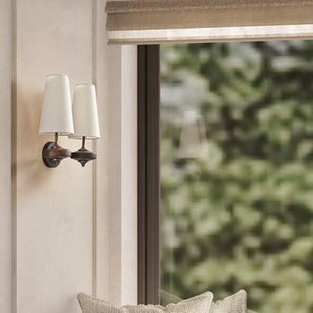 Stenska lampa za spavaću sobu u francuskom stilu s platnenim abažurom, retro inspiracija hodnika